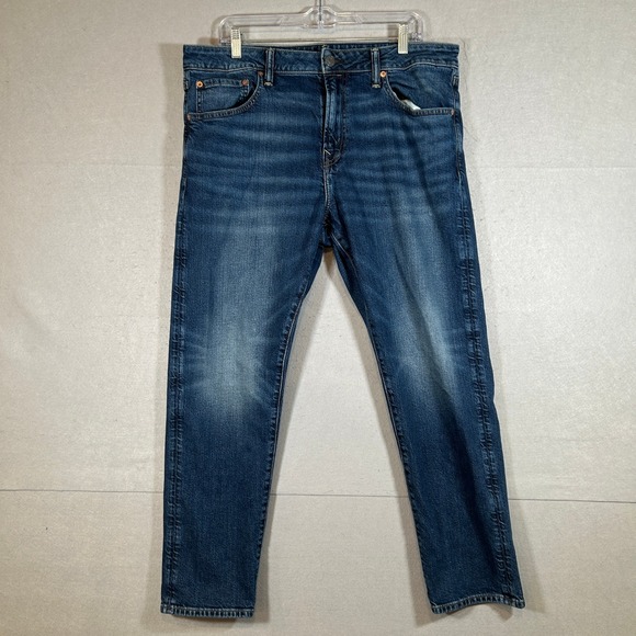 American Eagle Outfitters Mens 36x32 Athletic Fit Flex Jeans Dark Wash - Picture 9 of 13